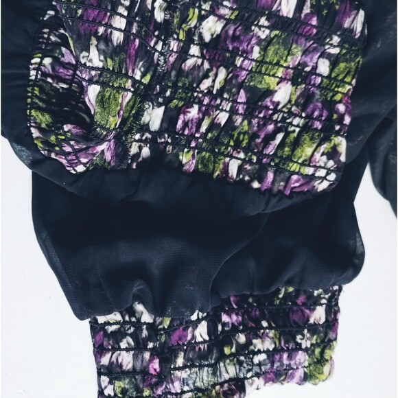 Harem Pants Size S Flattering Smock Waist Purple Earthy Floral Sweet Delicate - Picture 11 of 12